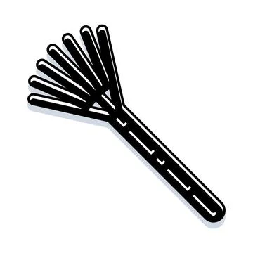 Garden rake tool for cleaning leaves and yard waste Ilustração Stock