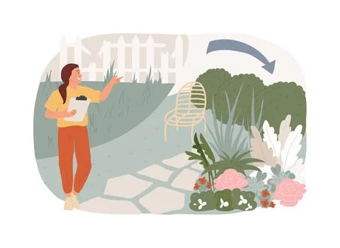 Garden renovation isolated concept vector illustration. イラスト素材