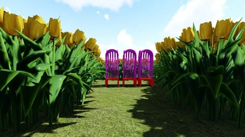 Garden Resting Seats Stock Footage 346386343