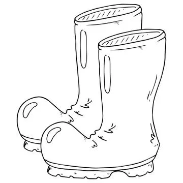 Garden rubber boots. Vector illustration of rubber boots. Spring rubber boots Stock Illustration