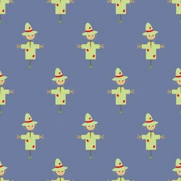 Garden Scarecrow seamless pattern Illustrazione stock