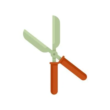 Garden scissors icon flat isolated Illustrazione stock