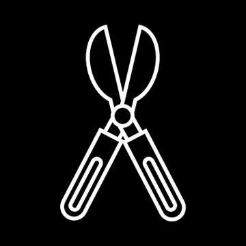 Garden scissors line icon. vector illustration isolated on black. outline style Illustrazione stock