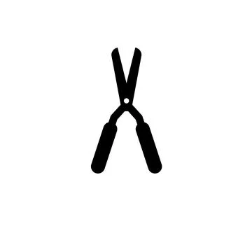 Garden Scissors, Secateurs, Pruner Solid Flat Vector Icon Isolated on White B イラスト素材