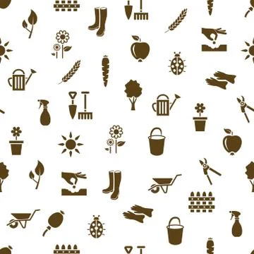 Garden seamless pattern Stock Illustration