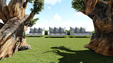 Garden seating Zone 스톡 동영상 343408708