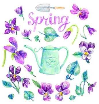 Garden set design. Stock Illustration