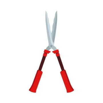 Garden shear blade vector flat icon equipment tool. Cut pruning trim tree han Illustrazione stock