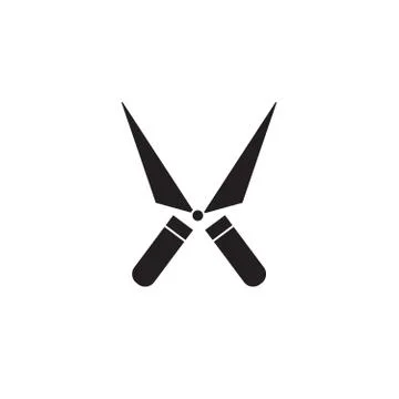 Garden shears black vector concept icon. Garden shears flat illustration, sign Stock Illustration