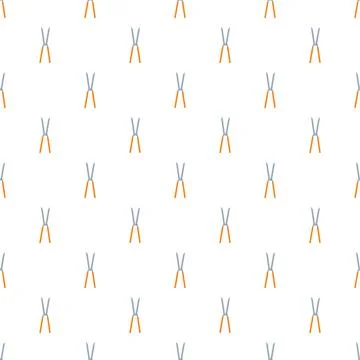 Garden shears flat pattern repeating seamlessly Stock Illustration