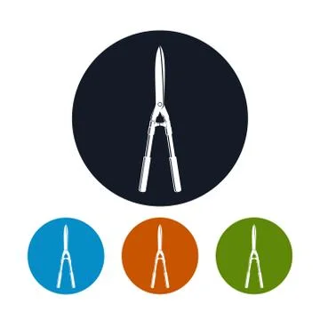 Garden Shears Icon, Shrub Shears Icon Stock Illustration