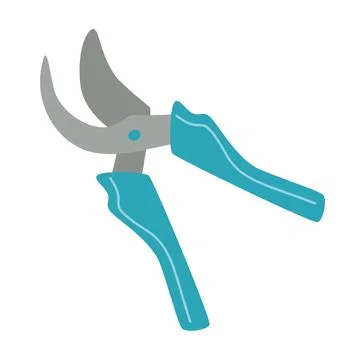 Garden shears with plastic handles for pruning trees and bushes. Plant care.. Stock Illustration