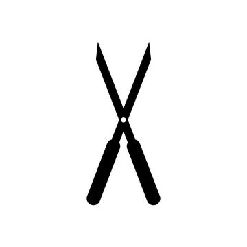 Garden shears silhouette. Sharp tool for pruning branches Illustrazione stock