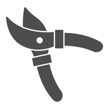 Garden shears solid icon, Garden and gardening concept, Secateurs sign on white イラスト素材
