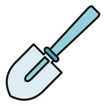 Garden shovel implementing digging work flat design illustration Stock Illustration