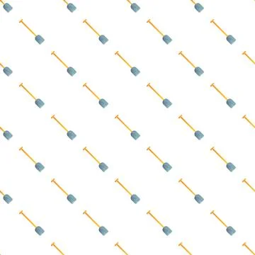 Garden shovel tool pattern distributing diagonally on white background Stock Illustration