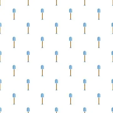 Garden shovel tool pattern repeating on white background 스톡 일러스트