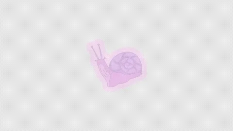 Garden snail with spiral shell digital sticker animation Stock Footage 332231683