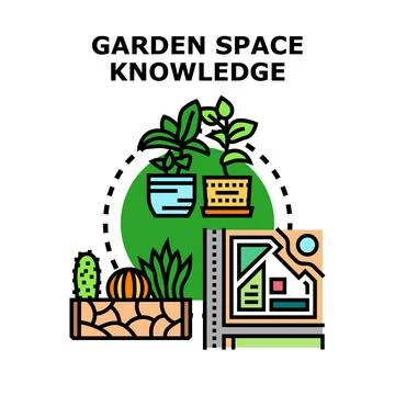 Garden space knowledge and landscape planning concept 库存插图