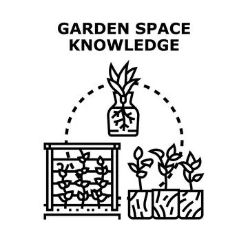 Garden space knowledge developing cultivating plants Ilustración de archivo