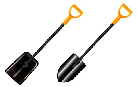 Garden spade tools set isolated on background. 3d Stock Illustration