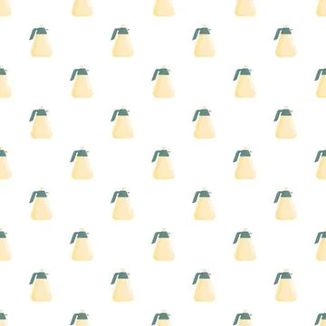 Garden sprayer bottle repeating pattern on white background 스톡 일러스트