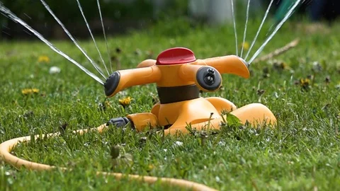 Garden Sprinkler Stock Footage 89492807
