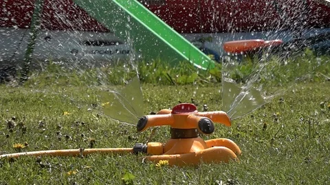 Garden Sprinkler Stock-Footage 89493014