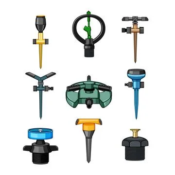 Garden sprinkler irrigation system tools collection Ilustração Stock