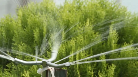 Garden Sprinkler System Stock Footage 941413