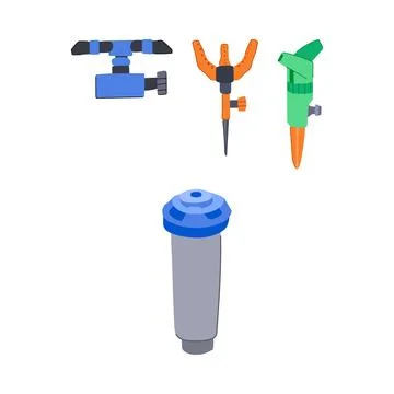 Garden sprinkler vector collection for irrigation and watering Stock Illustration