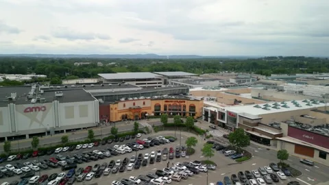 Garden State Plaza Paramus shopping mall, NJ - 4K Aerial Drone Stock Footage 338267699