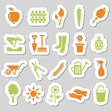 Garden stickers Stock Illustration