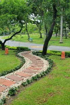Garden stone path Stock Photos