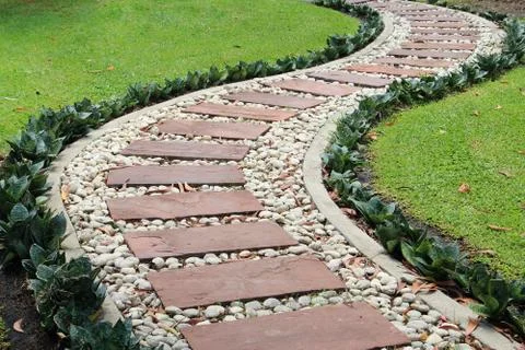 Garden Stone Path Stock Photos