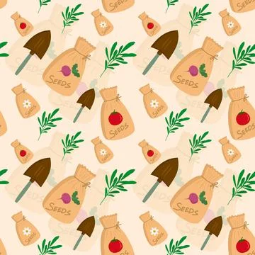 Garden Stuff Pattern Vector Stock Illustration