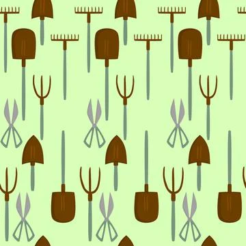 Garden Stuff Pattern Vector Stock Illustration