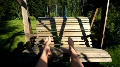 Garden swings. Stock Footage 12038570