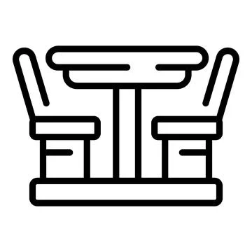 Garden table icon outline vector. Wooden table Stockillustratie