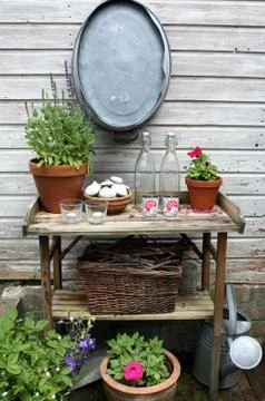 Garden table Stock Photos