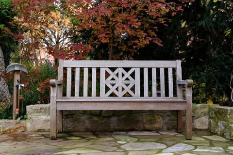 Garden Terrace in Fall Foto stock
