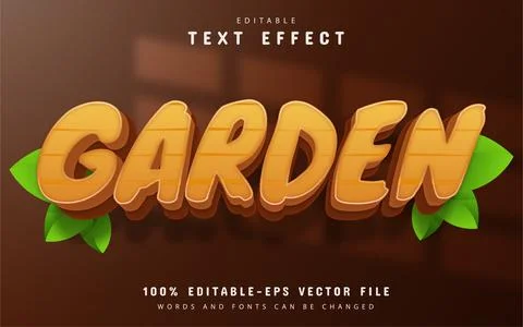Garden text effect editable Stock Illustration