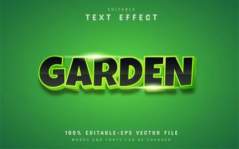 Garden text, green gradient style text effect Stock Illustration