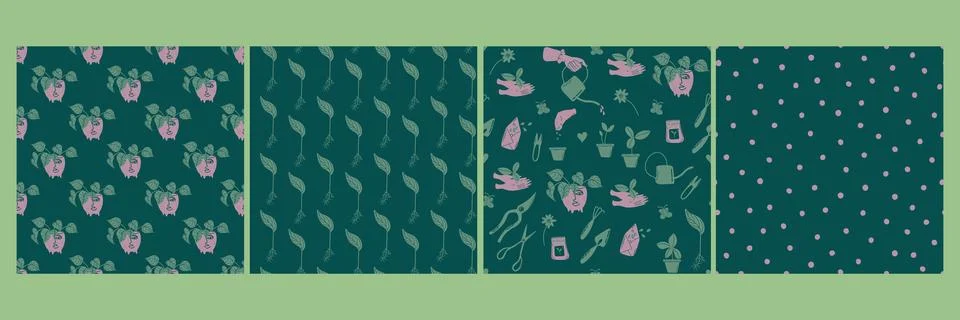 Garden theme vector illustrations Stock Illustration