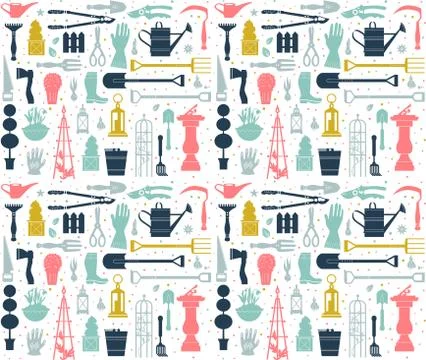 Garden tool seamless Stock Illustration