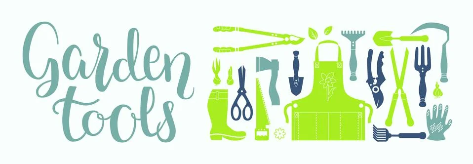 Garden tool set Stock Illustration