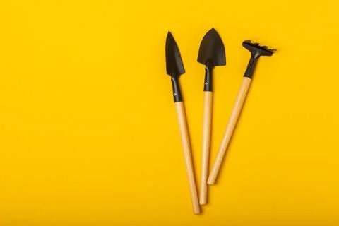 Garden tools on  background. Photos