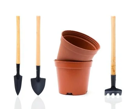 Garden tools  (clipping path) isolated on white background Stock Photos