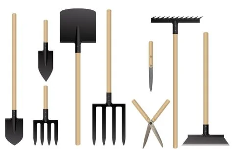 Garden tools collection. Stock Illustration