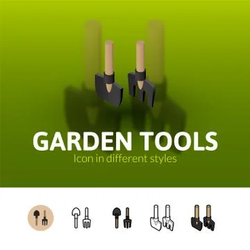 Garden tools icon in different style Stock Illustration